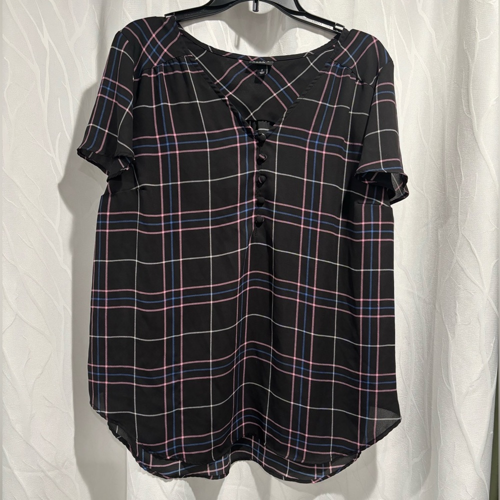 Torrid Harper Georgette Plaid Blouse